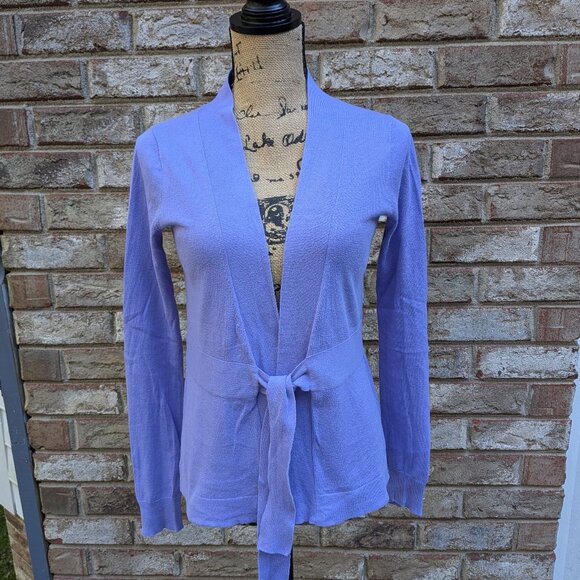 ⭐ J. Crew Purple Tie Cardigan XS - Picture 1 of 10